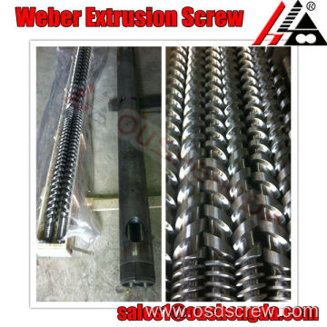 Bimetallic cylinder weber twin pvc profile extrusion screw barrel